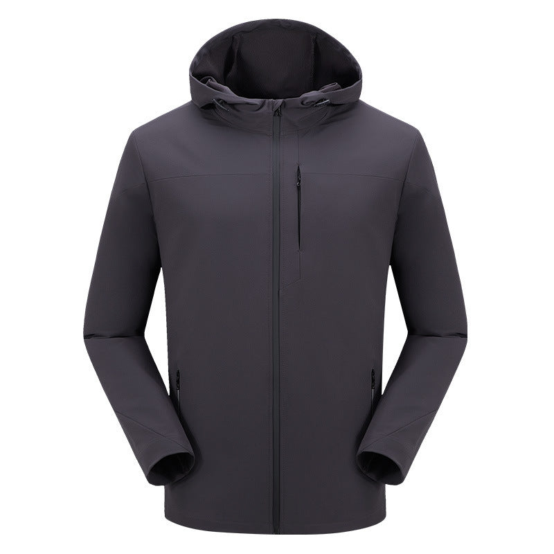 Men's movement in the spring and autumn season, men's single layer elastic mountaineering jackets, waterproof, windproof, breathable and caprant riding clothes - Zalixer