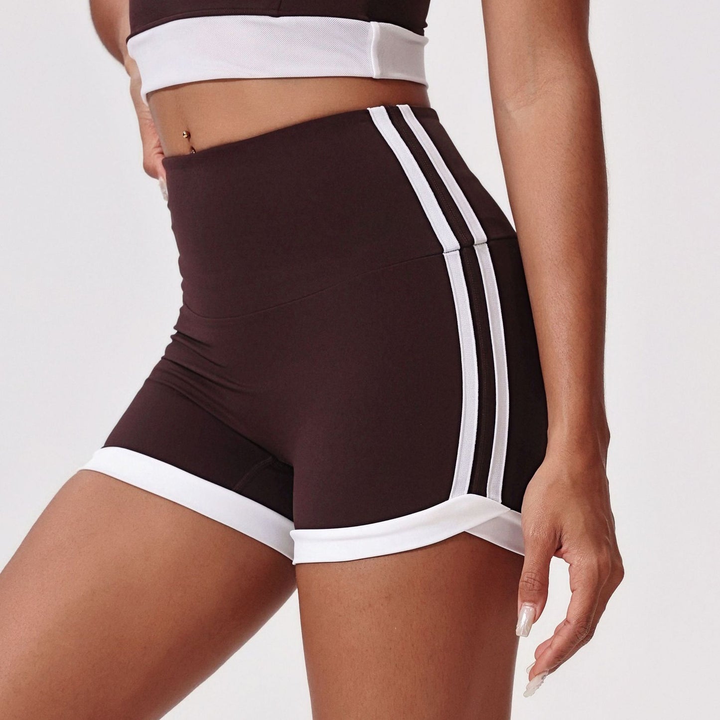 High Waist Yoga Shorts Skinny Hip Raise Shorts - Zalixer