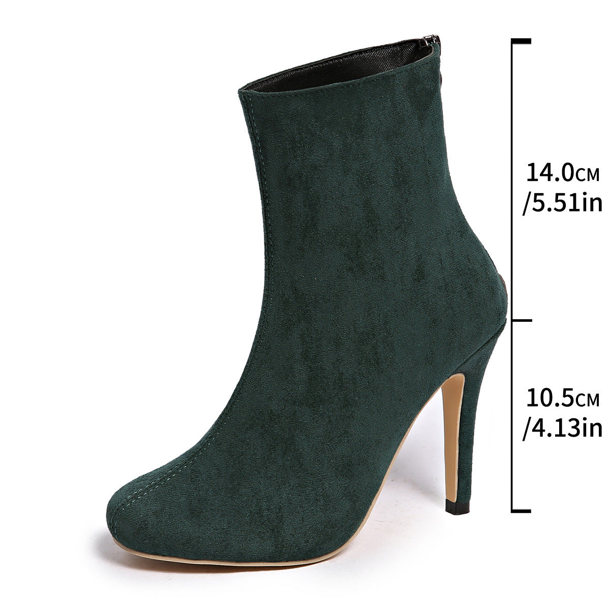 Womens Stylish Figure-flattering Suede High-heeled Ankle Boots - Zalixer