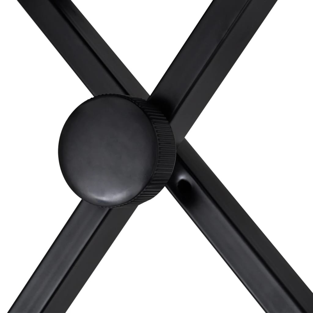 Double-Strut Keyboard Stand and Stool Set Black