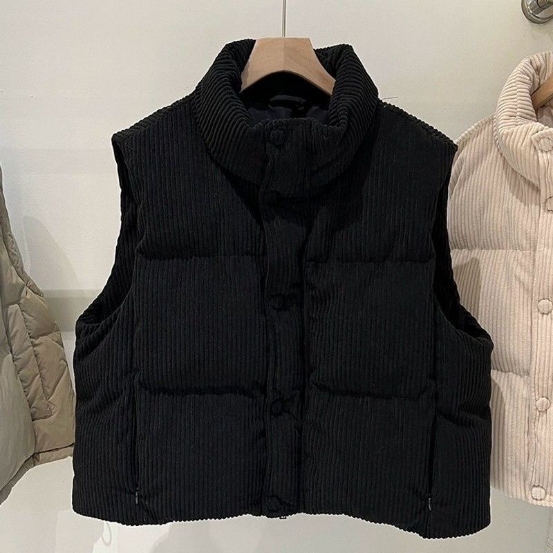 Womens Stylish Short Vest With A Stand-up Collar - Zalixer