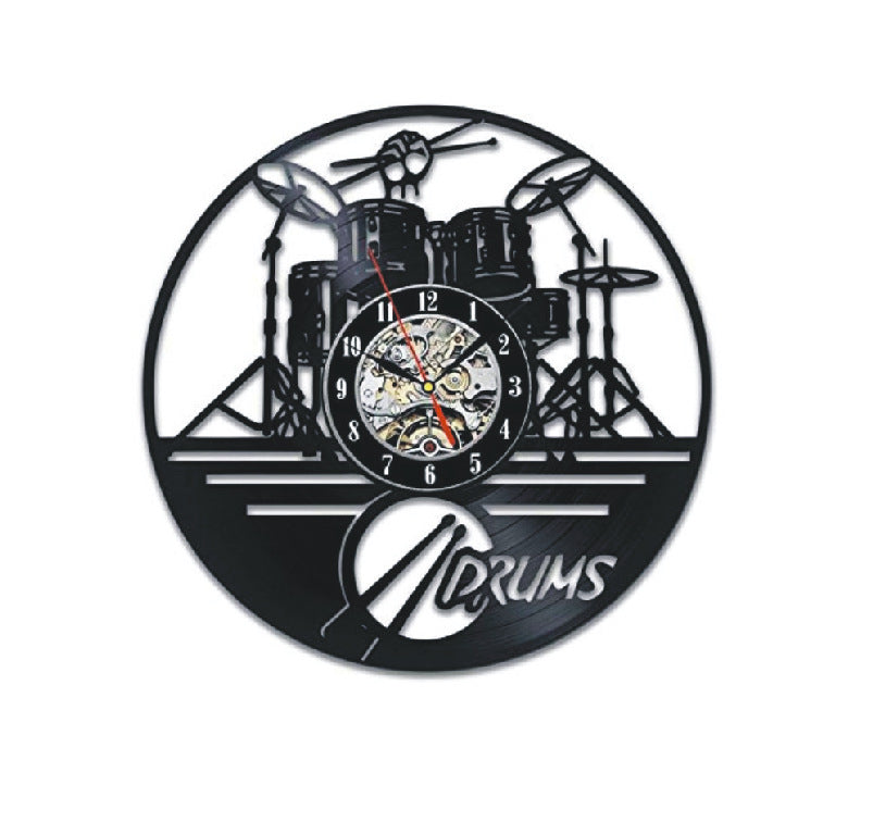 Vinyl Drum Set Vinyl Record Clock Digital Wall Clock