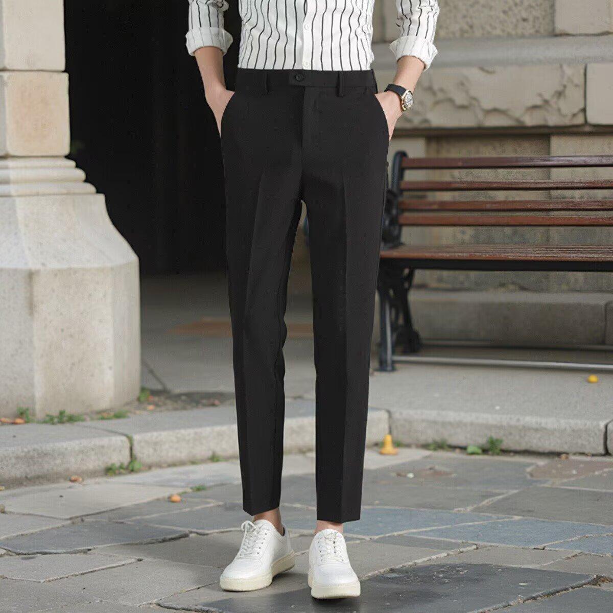 Korean Casual Ankle-length Suit Pants Men