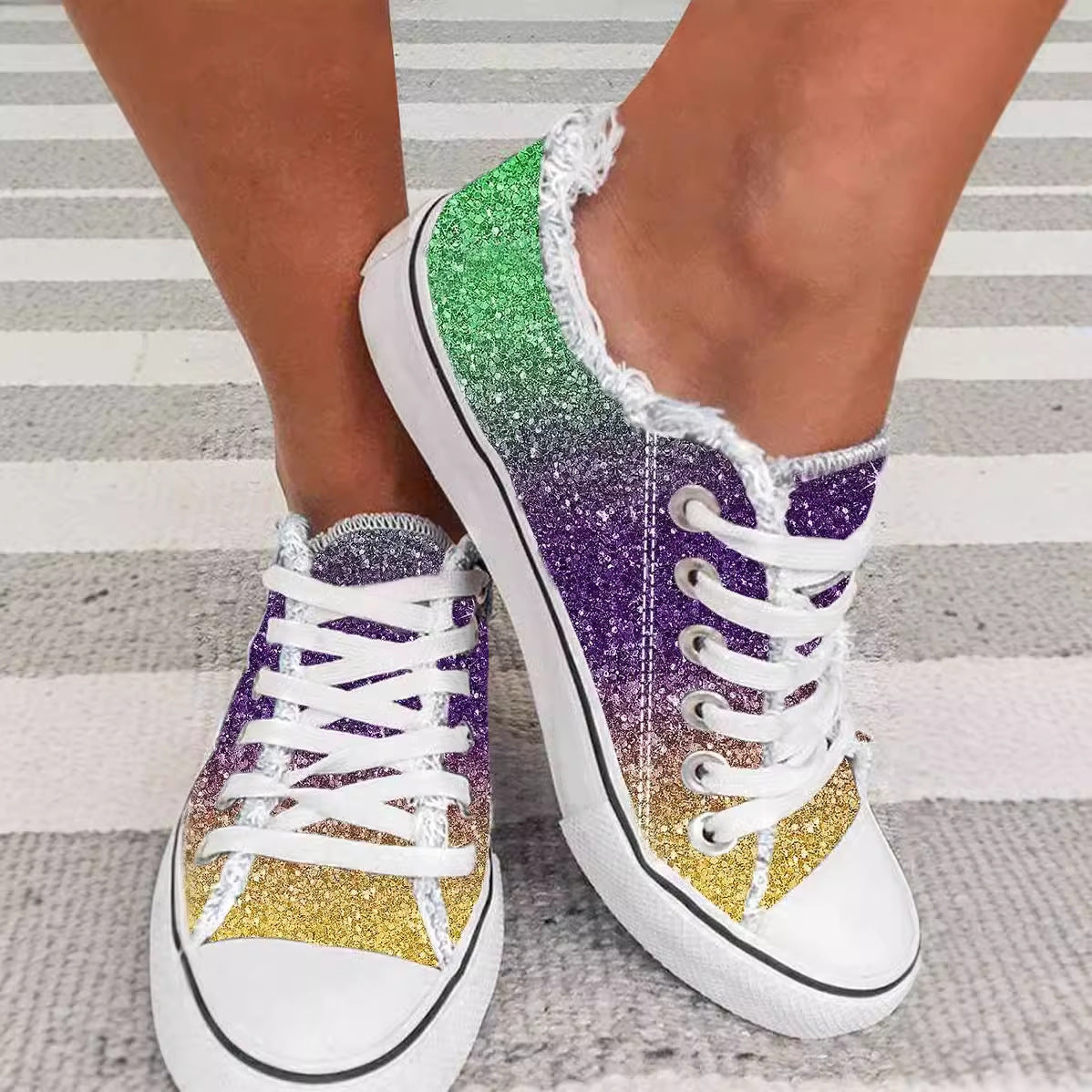 Womens Stylish Versatile Gradient Casual Canvas Shoes - Zalixer