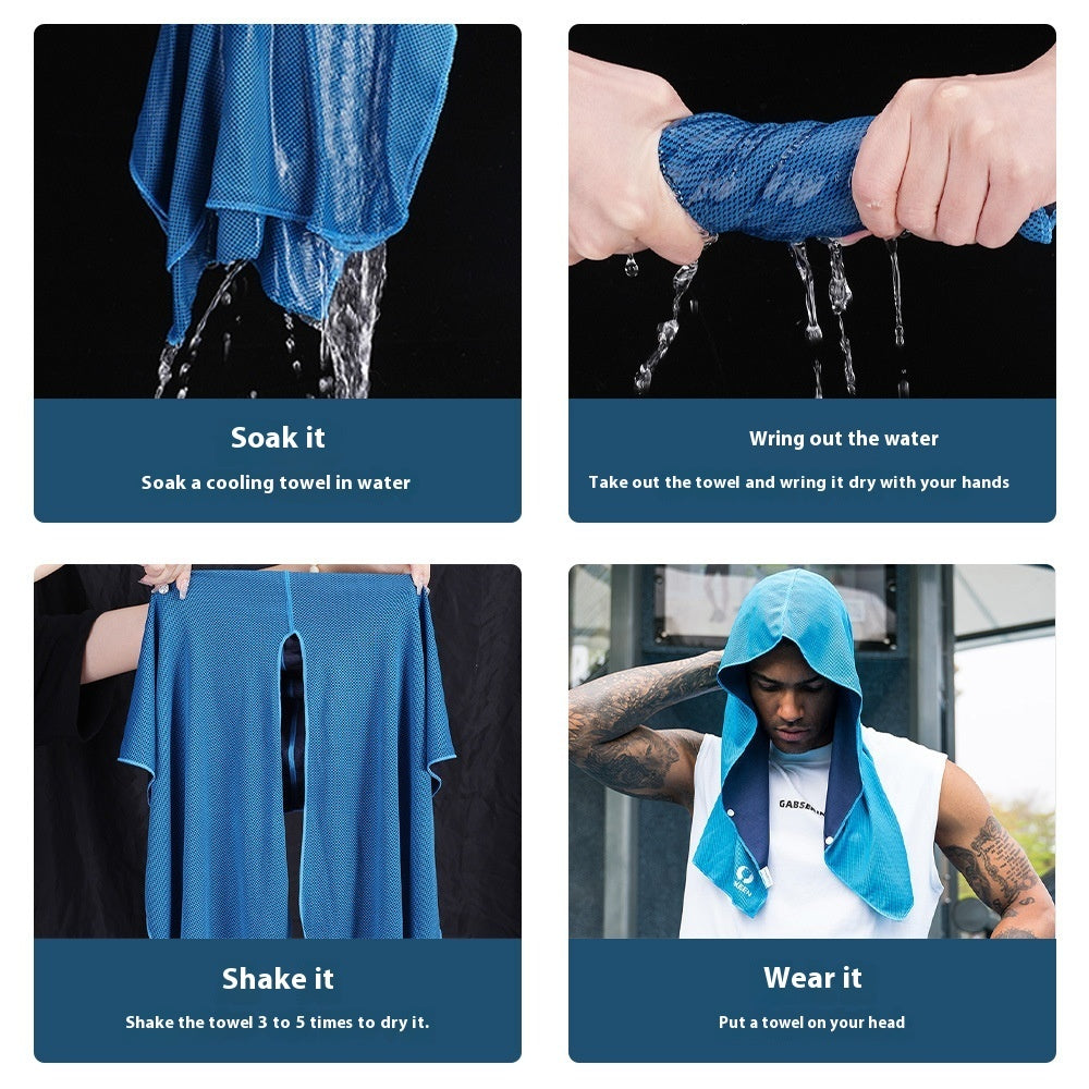 Quick Drying Sports Towel U-shaped Hoodie Cooling Towel Sun Protection Beach Cool Towel For Camping Gym Swimming Running Yoga