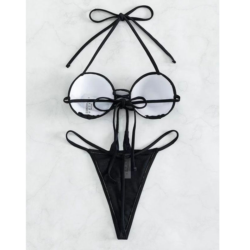 Personality Bandage Bikini Backless Hot Drilling - Zalixer