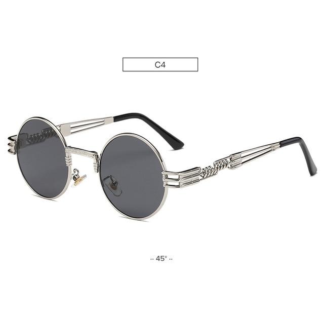 Gold Metal Fashion John Lennon Round Sunglasses Steampunk Sunglasses Mens Womens Retro Vintage Coating Mirrored Eyewear Shades - Zalixer