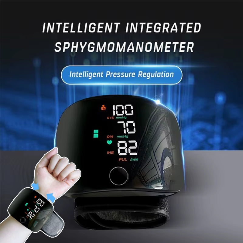 Wrist Sphygmomanometer Rechargeable Blood Pressure Meter Wrist Blood Pressure Eter Smart Touch Screen Blood Pressure Meter Household Electronics - Zalixer