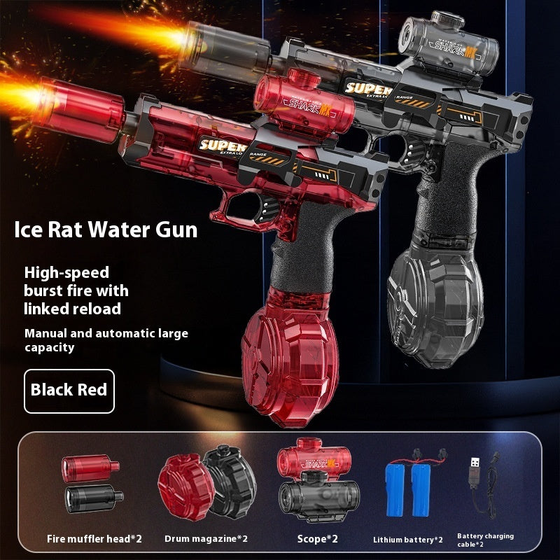 LED Lights Electric Water Guns Children Simulated Shooting Recoil Powerful Automatic Water Spray Gun Kids Summer Outdoor Toys - Zalixer