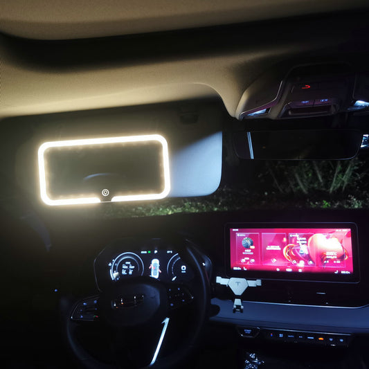 Car Sun Visor With Light Led Make-up Mirror - Zalixer