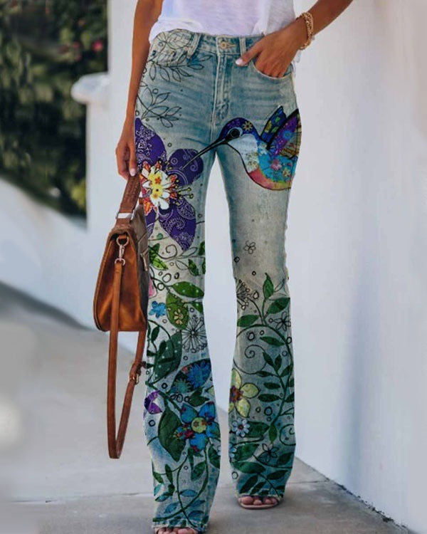 Womens Casual 3D patterned Jeans - Zalixer