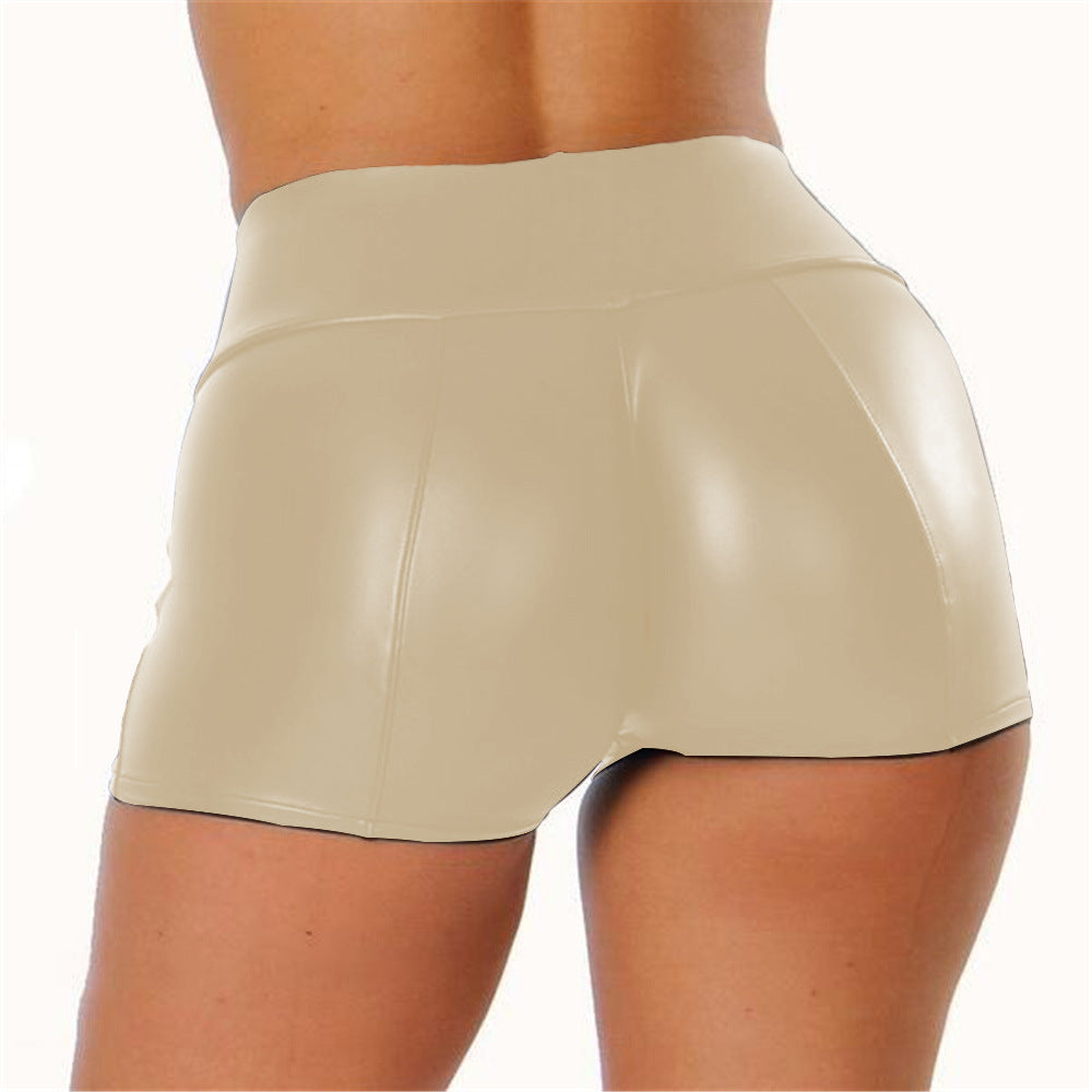 Butt Lifting Peach Leather Shorts