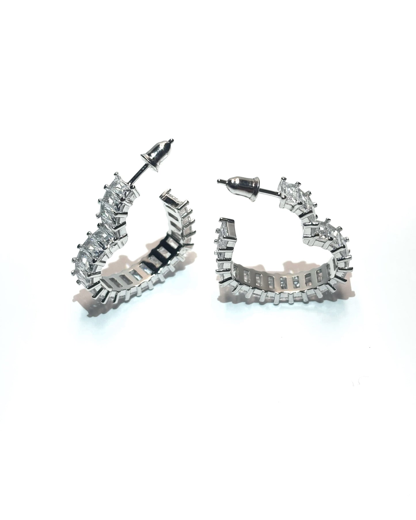 Heart-shaped Big Circle Cut Women Piercing Earrings