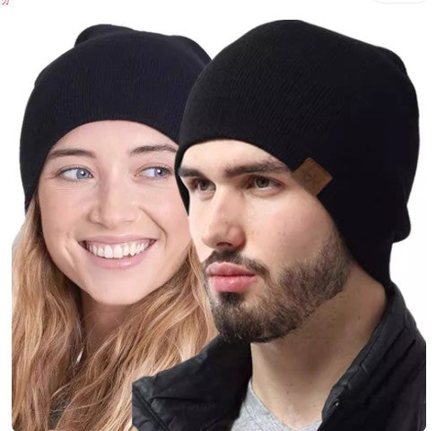 Casual Outdoor Windproof And Warm Fleece-Lined Knitted Earflap Hat