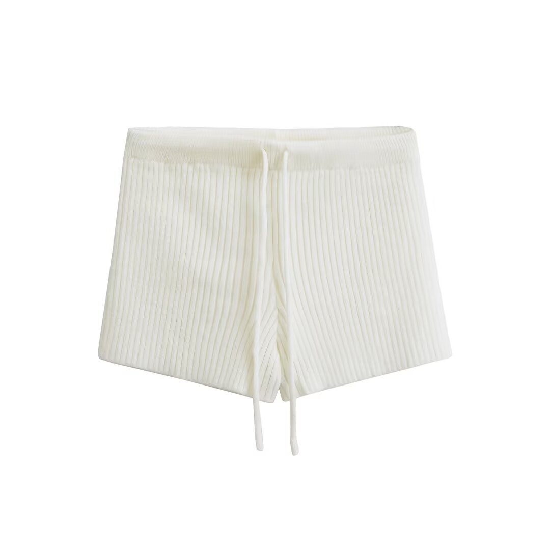 Elastic Elastic Hip Knitted Shorts Women's Knitted Shorts - Zalixer