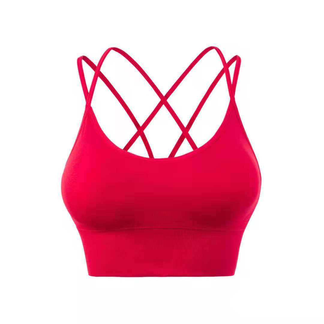 Cross Beauty Back Yoga Sports Bra Without Steel Ring - Zalixer