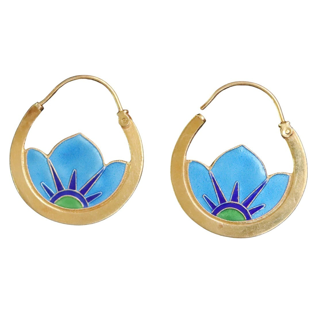 Creative Retro Orchid Hoop Earrings Womens Ethnic-Style Ear Jewelry - Zalixer