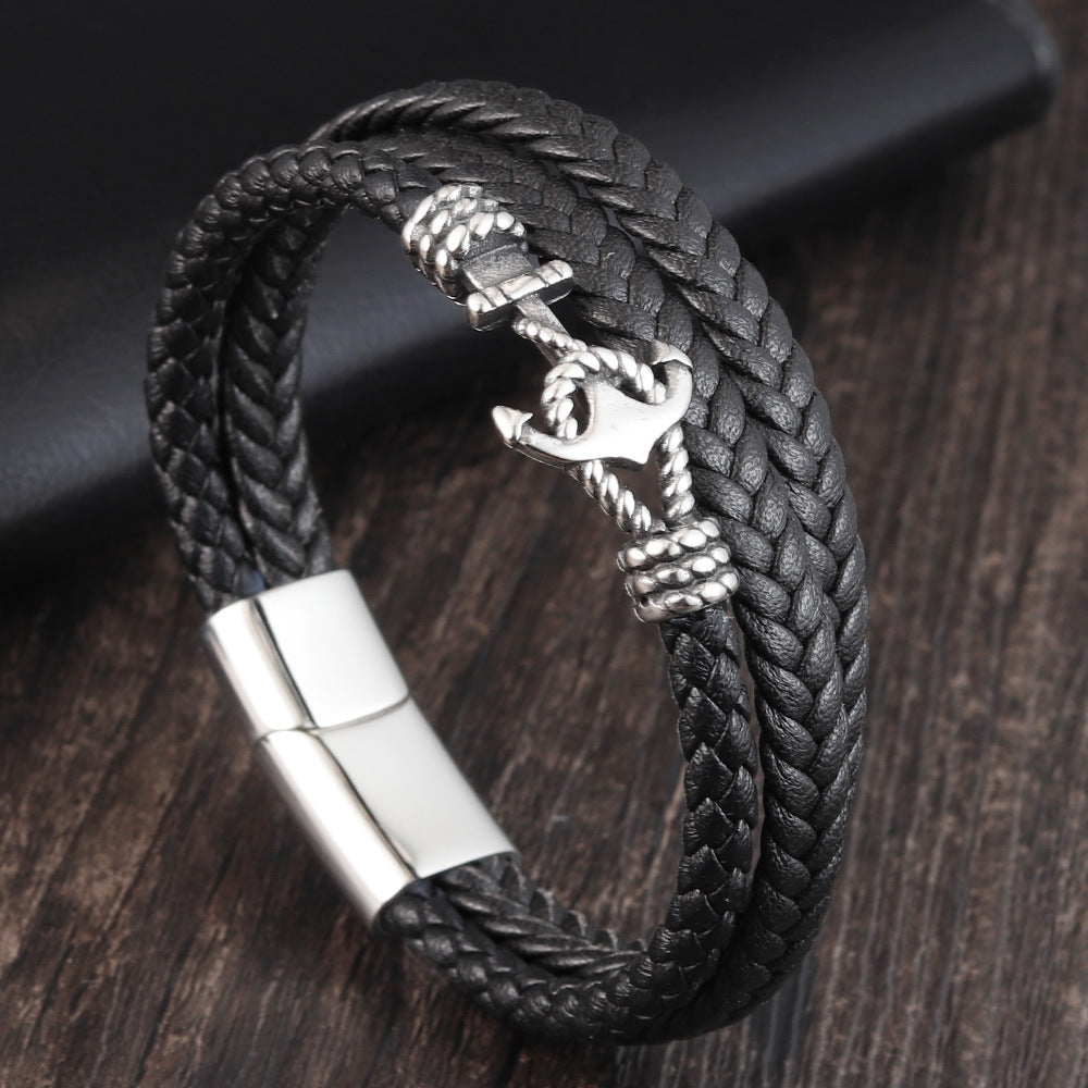 Stainless steel anchor bracelet
