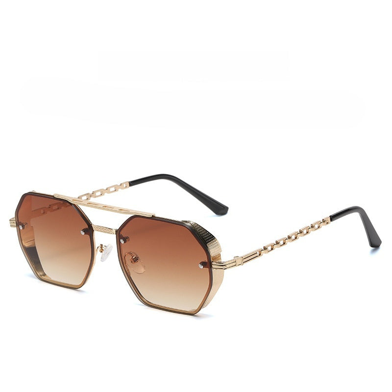 Womens Stylish Metal Chain-leg Sunglasses For Sun Protection - Zalixer