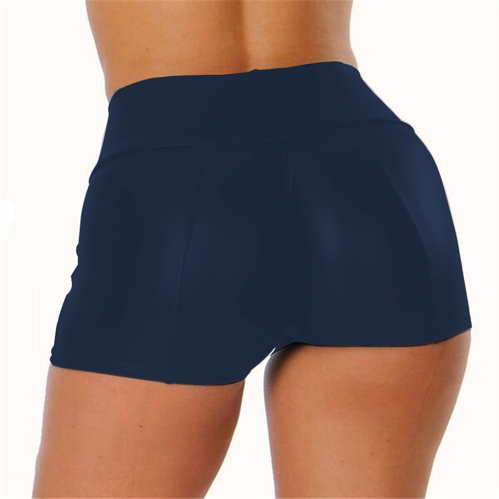 Butt Lifting Peach Leather Shorts