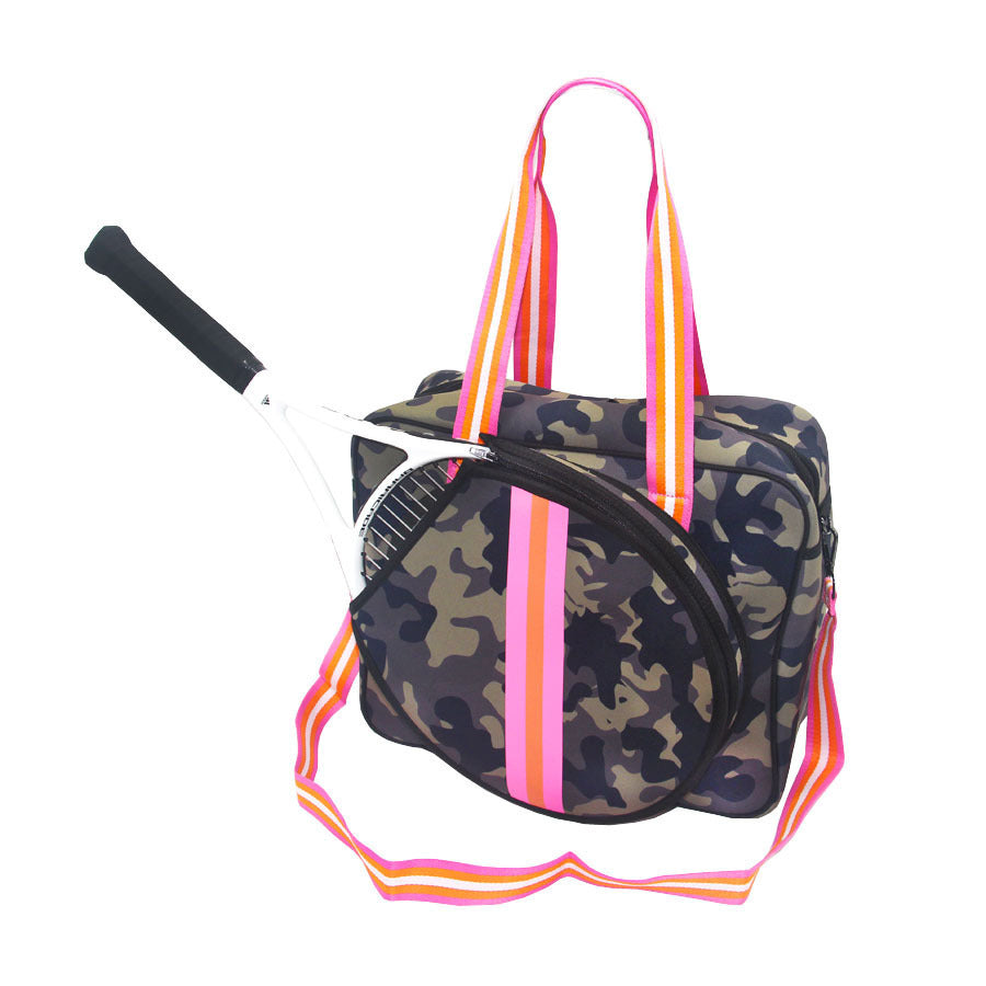 Fashion Striped Hand-carrying Crossbody Shoulder Tennis Pack
