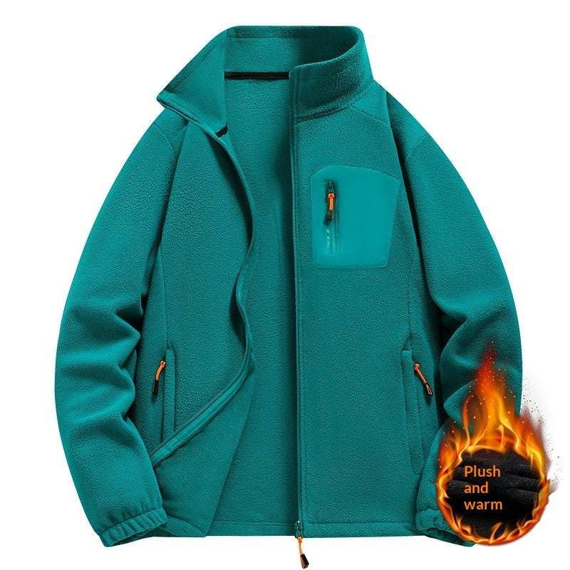 Mens StandUp Collar Fleece Jacket