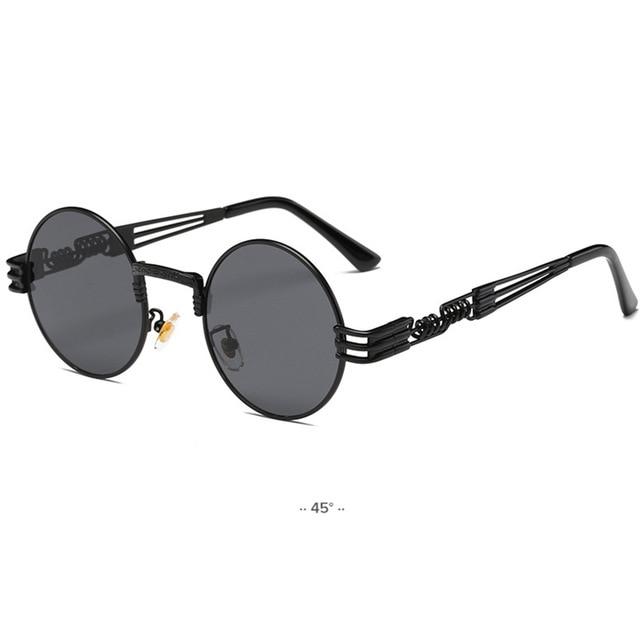 Gold Metal Fashion John Lennon Round Sunglasses Steampunk Sunglasses Mens Womens Retro Vintage Coating Mirrored Eyewear Shades - Zalixer