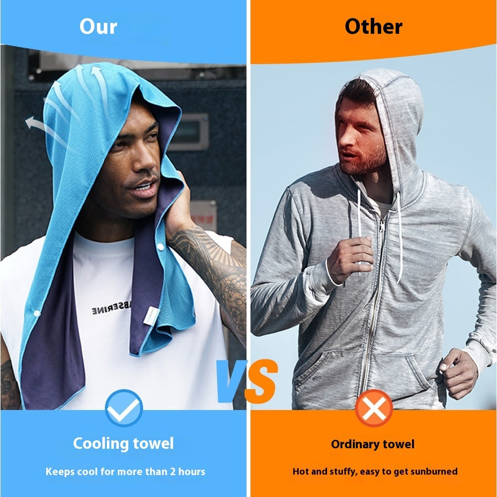 Quick Drying Sports Towel U-shaped Hoodie Cooling Towel Sun Protection Beach Cool Towel For Camping Gym Swimming Running Yoga