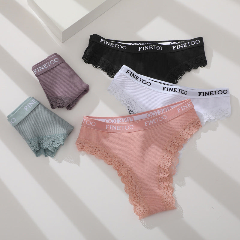 Ladies Briefs High Slit Lace Panties - Zalixer