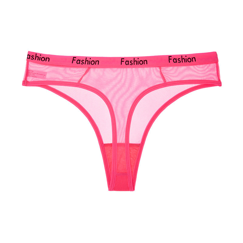 Thong Feminine Mesh Transparent Low Waist Sports Seamless Panties - Zalixer