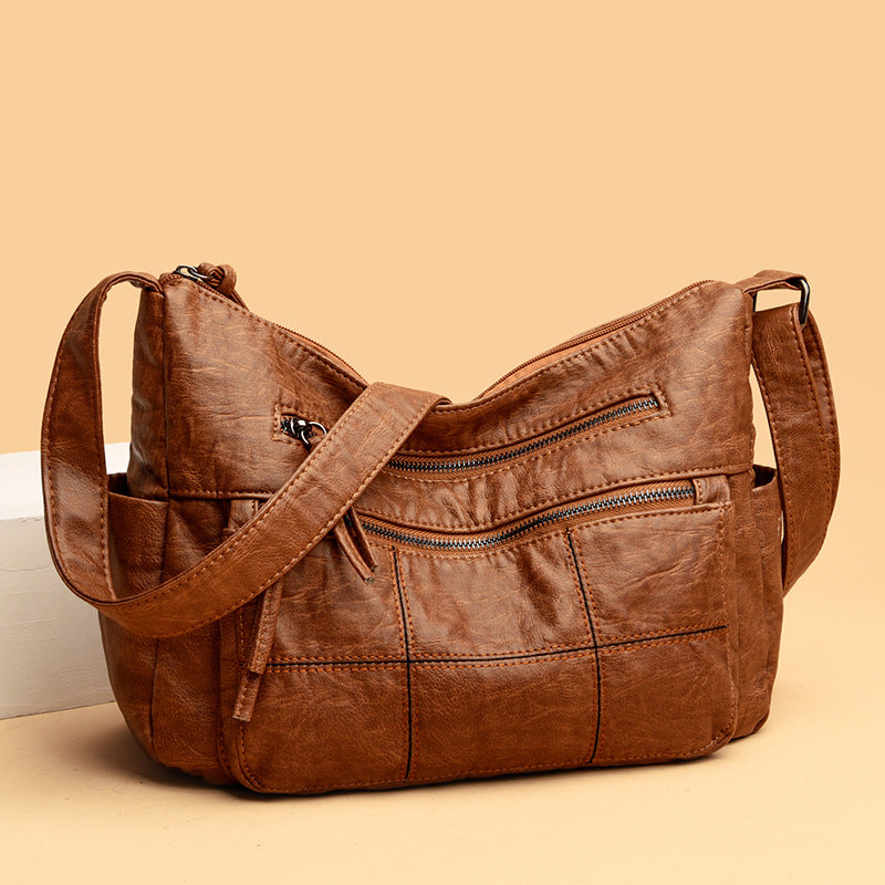 Womens Solid-Color Casual Shoulder Crossbody Bag - Zalixer