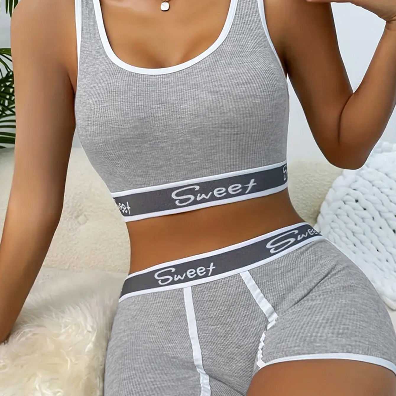 Workout Underwear Cotton Wide-brimmed Letters Sports Underwear Suit - Zalixer