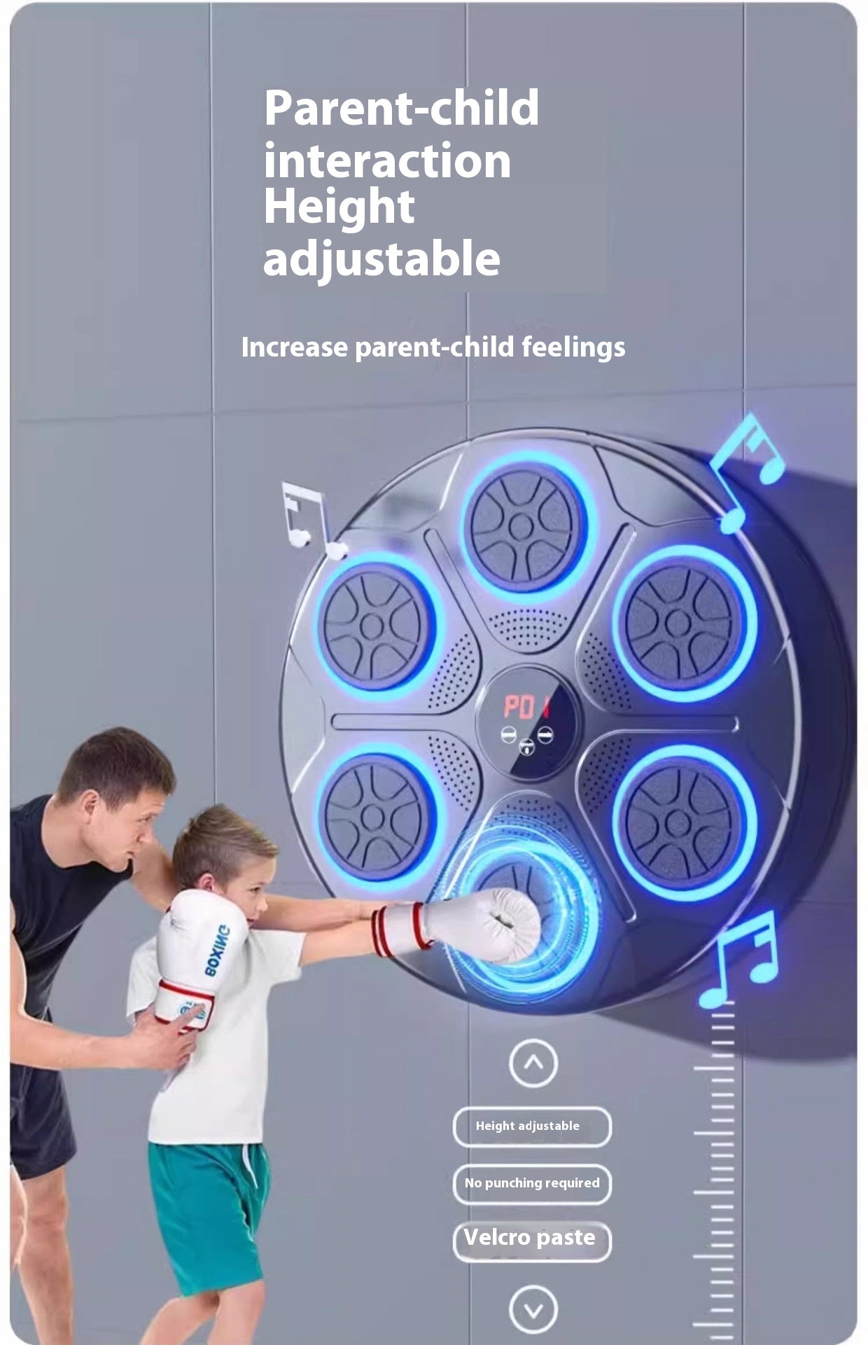 Music Boxing Machine Household With RGB Light Bluetooth-compatible Adults Mode Speed Adjustable For Indoor Kickboxing Karate Fitness Home - Zalixer