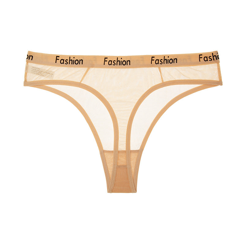 Thong Feminine Mesh Transparent Low Waist Sports Seamless Panties - Zalixer