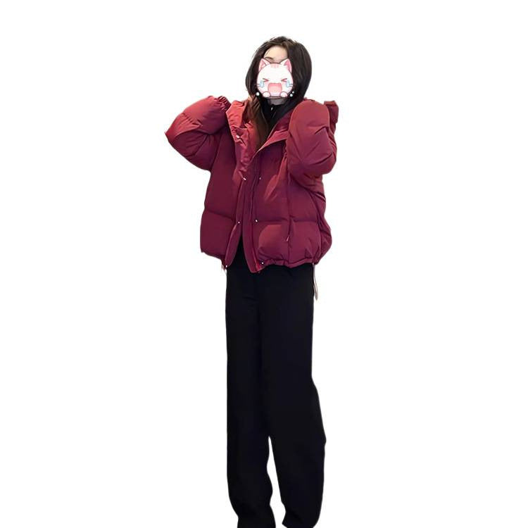 Winter Korean-style Cropped Hooded Cotton Jacket - Zalixer