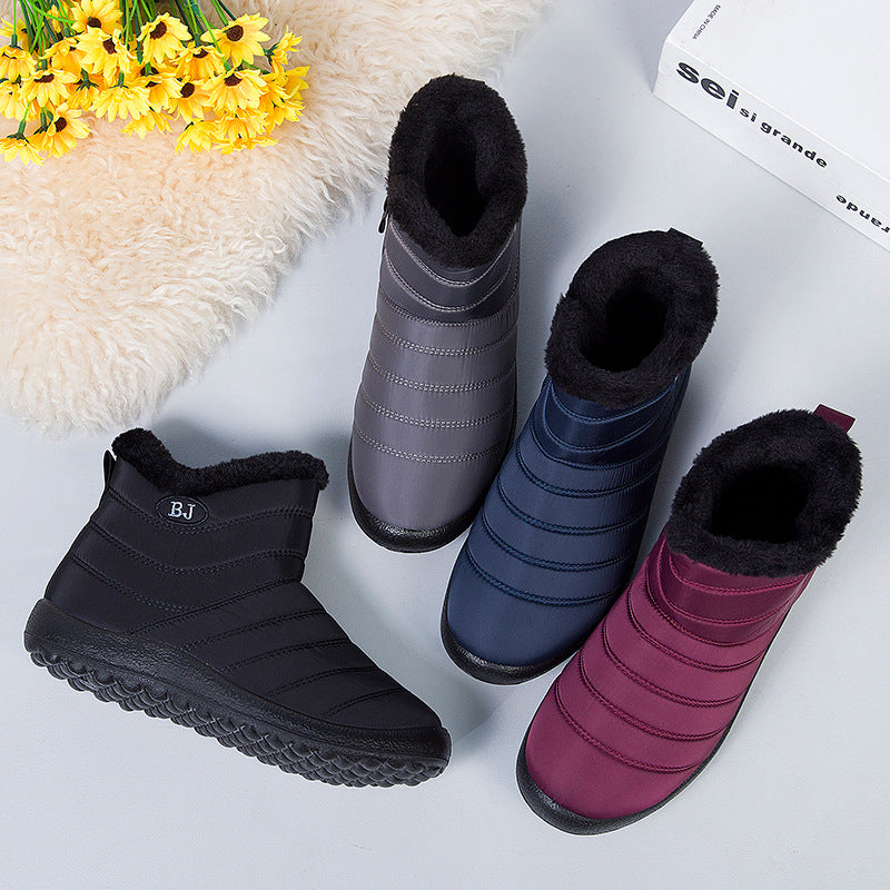Womens Waterproof Mid-Calf Zip Snow Boots For Fall And Winter - Zalixer