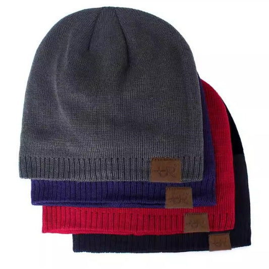 Casual Outdoor Windproof And Warm Fleece-Lined Knitted Earflap Hat