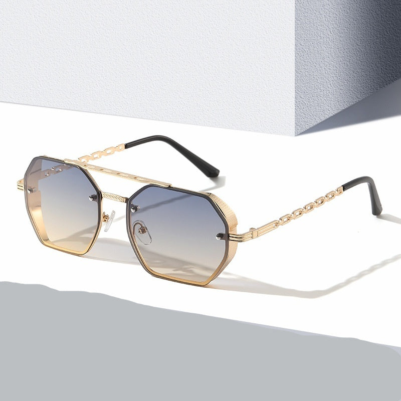 Womens Stylish Metal Chain-leg Sunglasses For Sun Protection - Zalixer