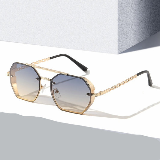 Womens Stylish Metal Chain-leg Sunglasses For Sun Protection - Zalixer
