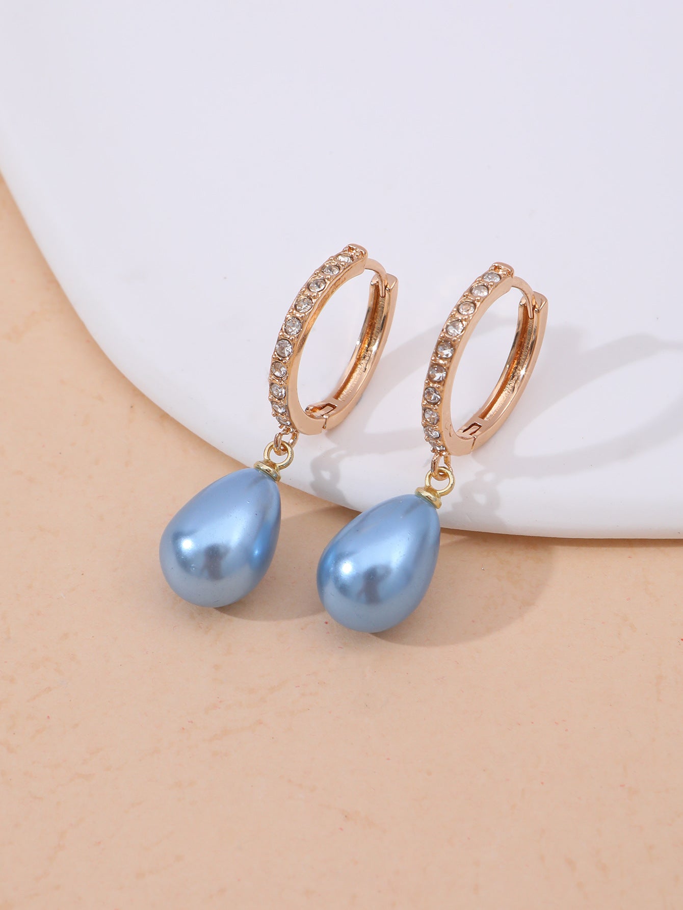 Womens Jewelry Purple Pearl Hoop Earrings - Zalixer