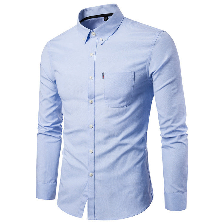 Men S Shirts Korean Men Slim Long Sleeve Dress Shirt - Zalixer