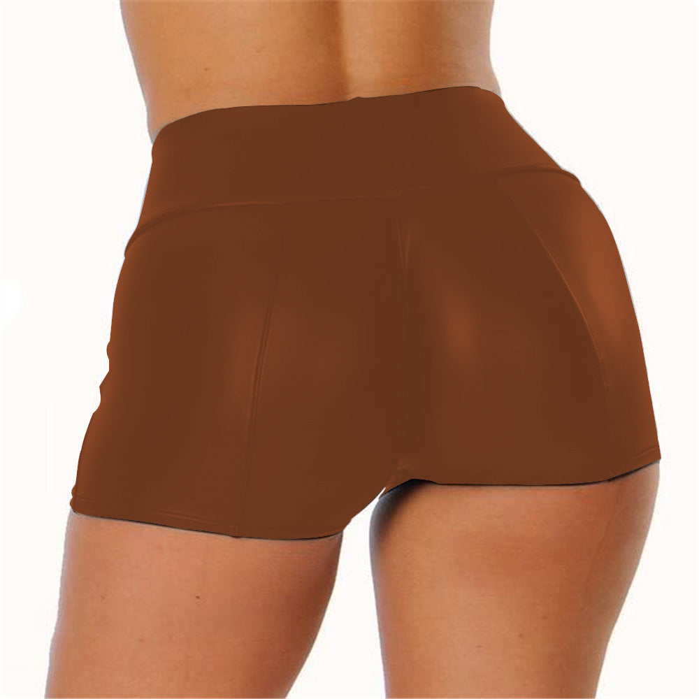 Butt Lifting Peach Leather Shorts