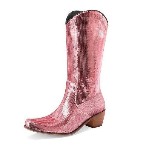 Womens Block-Heel Patent Leather Knee-High Boots - Zalixer