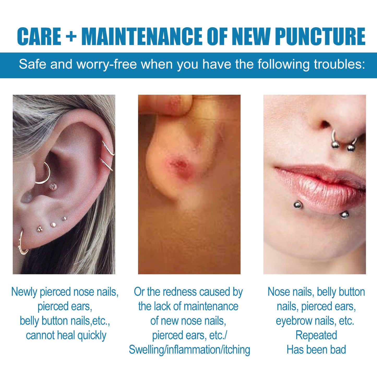 EELHOE Piercing Repair Drops For Ear Piercing Care Gently Relieves Piercing Lumps And Moisturizes Skin