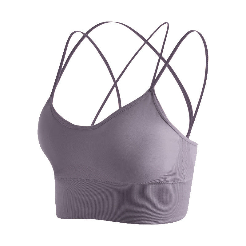 Cross Beauty Back Yoga Sports Bra Without Steel Ring - Zalixer