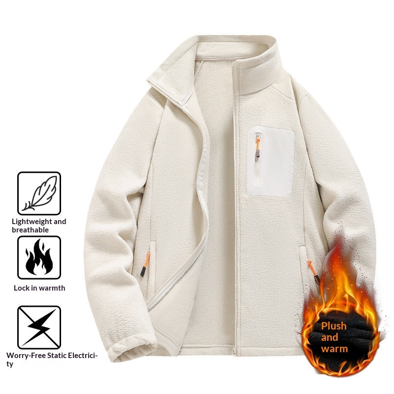 Mens StandUp Collar Fleece Jacket