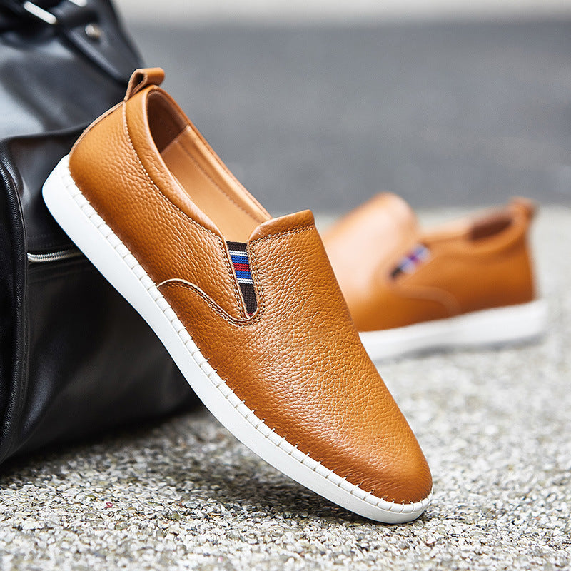 Spring And Autumn Men's Casual Cowhide Flat Sneakers