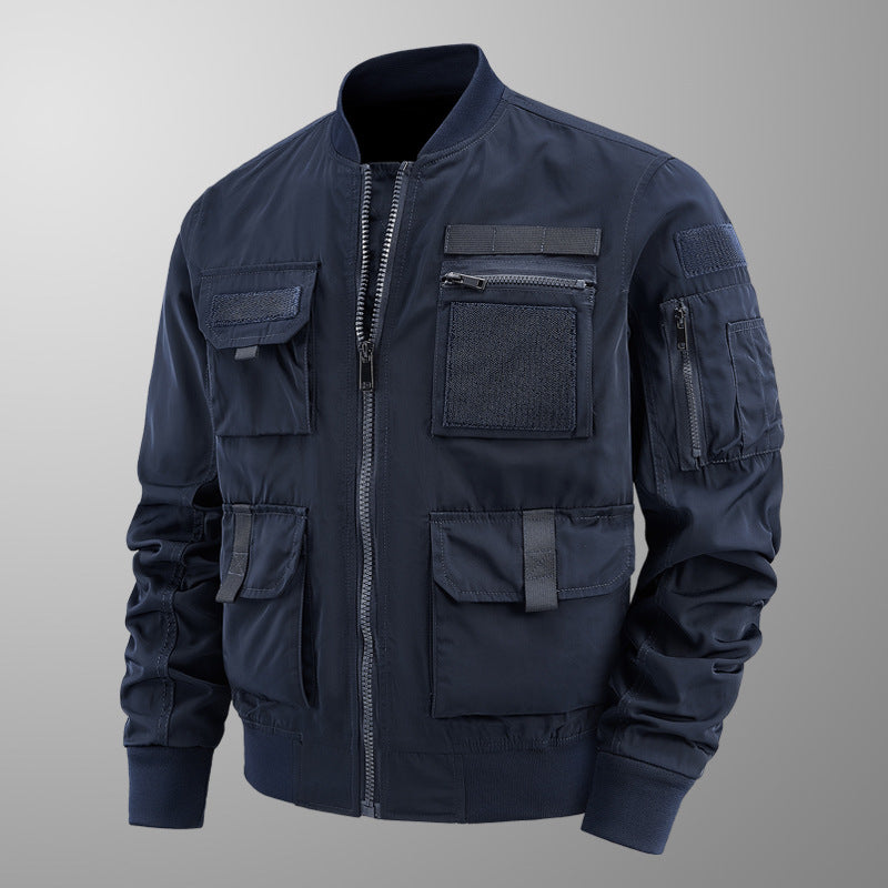 Pilot Jacket Men's Multi-bag Coat Shell Jacket