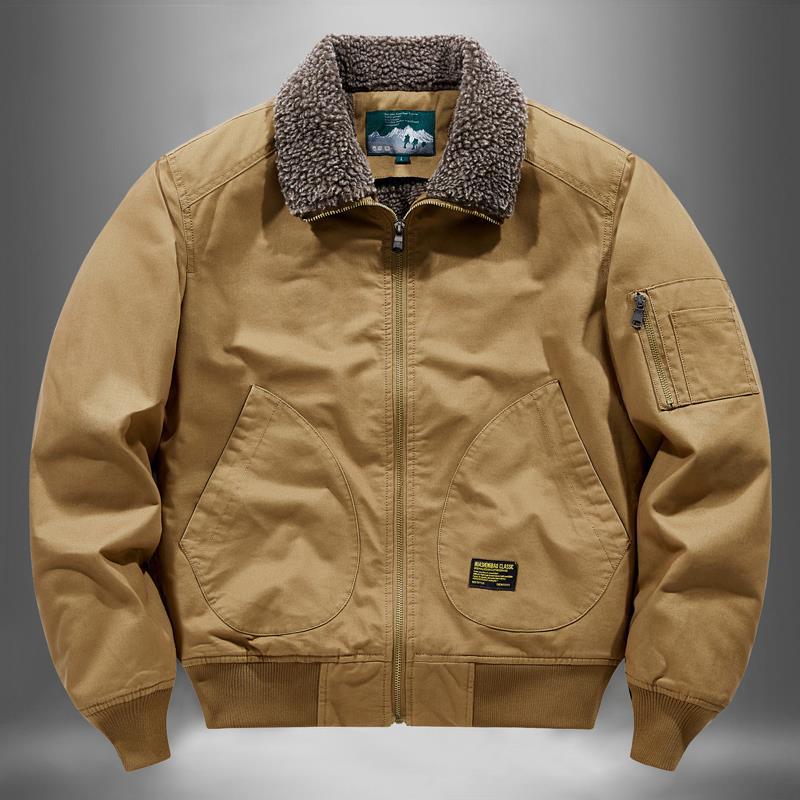 Winter Cotton Dress Men's Fleece-lined Thickened Middle-aged Workwear