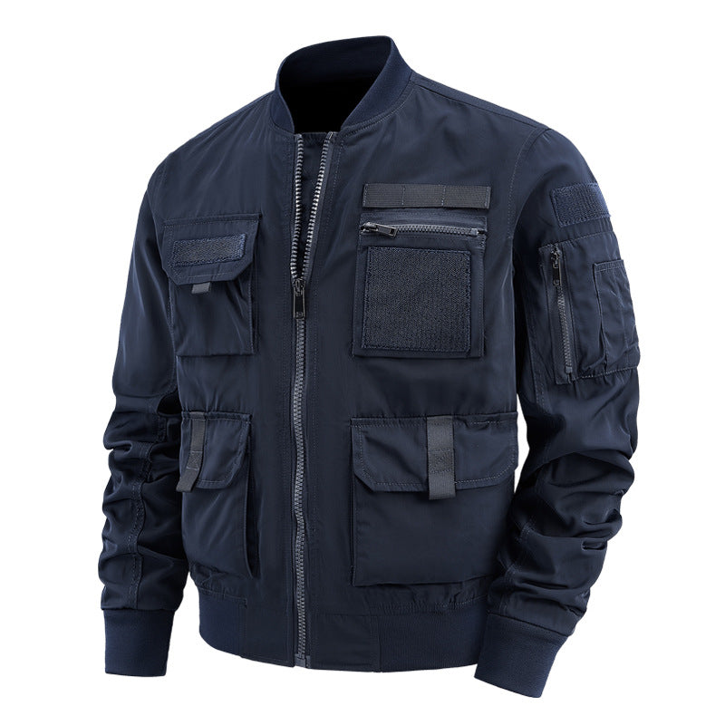 Pilot Jacket Men's Multi-bag Coat Shell Jacket